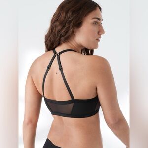 NWT True & Co True Body Lift Mesh Triangle Bra XL Black